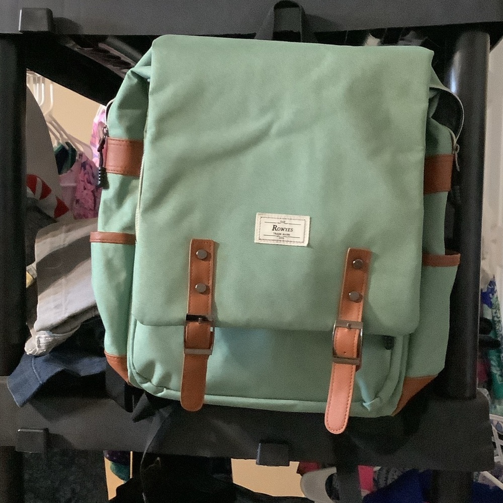 RONYES Green and Brown‎ Men's Backpack